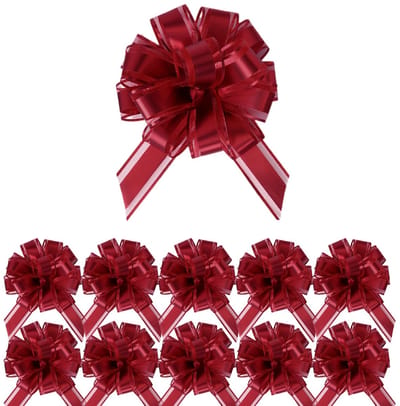 Dailygoods- Trekstrikken 10 stuks - Bordeauxrode Organza Linten - Cadeauverpakkingen - Kerstdecoraties - Trouwauto's - Verjaardagsfeesten - Luxe uitstraling - Cadeaustrikken