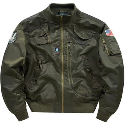 Heren Nieuw Vliegjack Heren Lente Losse Jas Grote Maat Baseball Jersey Meerdere Zakken Rits Vest M black