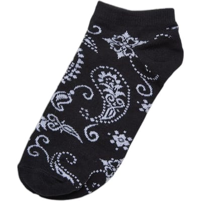 Urban Classics - Bandana pattern 5-pack Enkelsokken - 47/50 - Zwart
