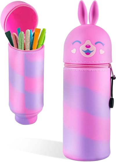 Schattige 2 in 1 Siliconen Pennenhouder, Zachte Pencil Case voor School en Kantoor, Ideaal voor Organisatie en Creativiteit