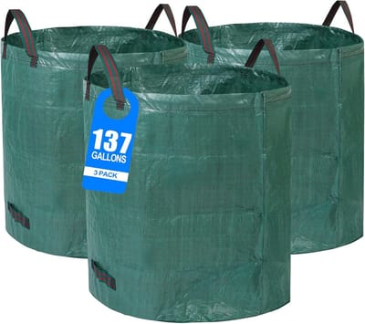 Extra Grote Herbruikbare Tuin Afval Zakken - 3 Pack - 137 Gallons Met Versterkte Handgrepen