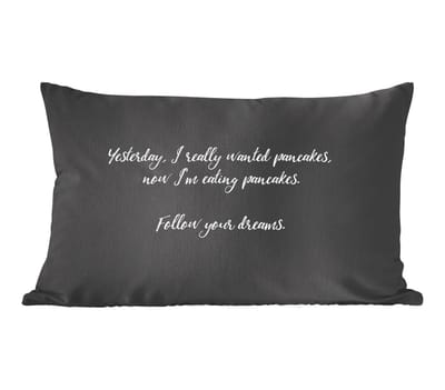 Sierkussens - Kussentjes Woonkamer - 60x40 cm - Quotes - Spreuken - Eten - Pancake lover - Yesterday I really wanted pancakes