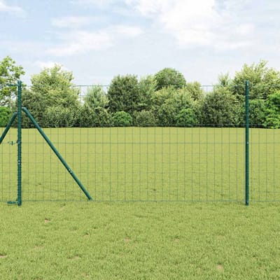 vidaXL - Euro-hek - met - grondbevestiging - 10 - x - 1 - m - PVC-Coated - Staal - Groen