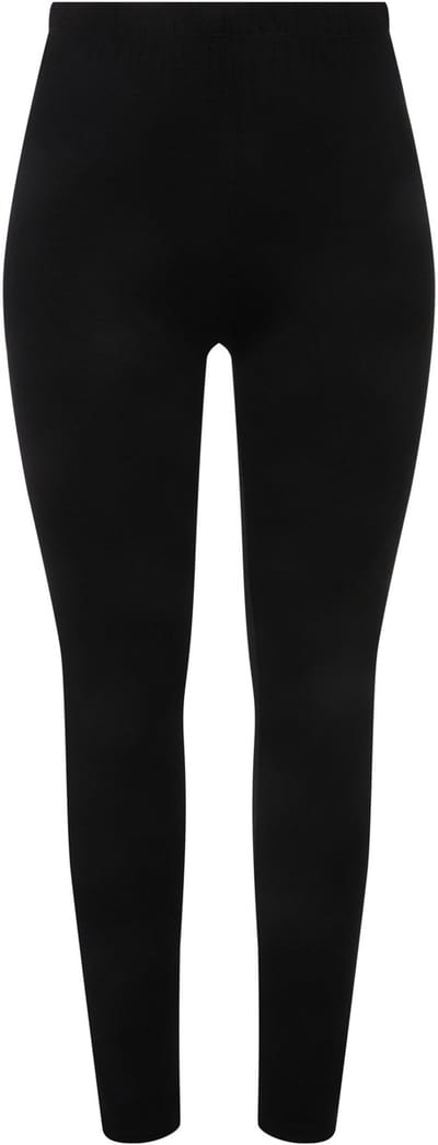 Ulla Popken - Dames - Legging kuitlang smalle pijp elastische tailleband - Klassiek zwart - Maat 66+