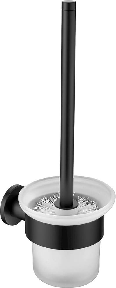 WC Borstel met Houder - Toiletborstelhouder - Leoni Rimbo - Rond - Mat Zwart
