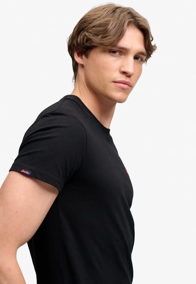 Superdry T-shirt Organic Cotton Essential Logo T M1011245a Aoc Black/hazard Orange Mannen Maat - 3XL