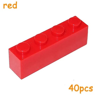 40 STUKS 3010 3066 1x4 Stenen Studs Dik MOC Assemblage Deeltjes 1*4 Bouwstenen DOE-HET-ZELF Leergericht Creatief Speelgoed ideaal voor Kinderen rood