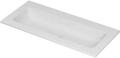 Ink Aspekt meubelwastafel midden 100x45cm - zonder kraangaten - Porselein mat wit