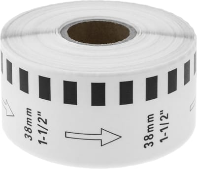 BeMatik - Rol zelfklevende etiketten compatibel met Brother DK-22225 breedte 38 mm lang. 30.48m