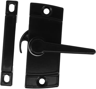 Raamslot Zinklegering - Schuifraam Grendel - Veiligheid Ramen - Uniek Halvemaan Vorm - 7.5x2.5x1.5cm - Zwart