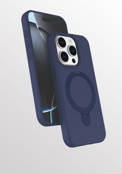 Hoesje Geschikt voor iPhone 15 Pro Max hoesje zacht siliconen Navy - Liquid Backcover ring hoesje Geschikt voor Magsafe