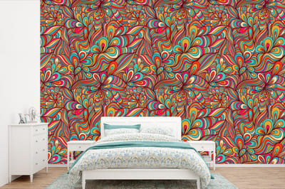 Behang - Fotobehang Design - Jaren 70 - Fantasy - Kleur - Breedte 360 cm x hoogte 240 cm