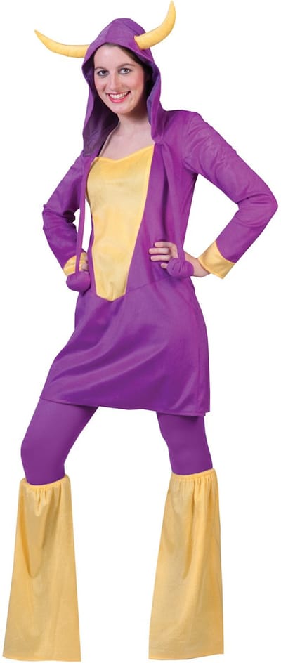 Stier Kostuum | Paarse Fantasiekoe Jurk Vrouw | Maat 36-38 | Halloween | Verkleedkleding