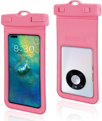 Waterdicht Telefoonhoesje Drijvend - Telefoon tot 7.2 inch - Compatibel met 99,9% van de mobiele telefoons op de markt - IPX8 waterdicht - Met dubbele gespsluiting en nekband - SGS International - certificering behaald - roze