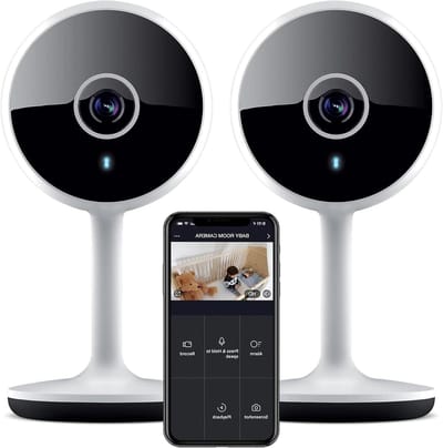 Slimme Indoor Camera - WIFI Camera Beveiliging - Huis Bewaken - Bewegingsdetectie - 1080p HD - Wit Zwart