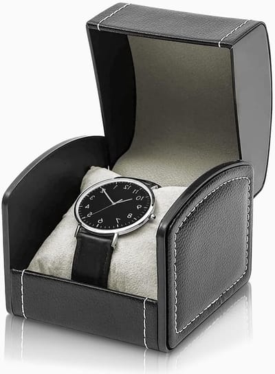 Elegante Reiskoffer voor Horloges van PU Leer met Verwijderbare Kussen, Organizer voor Sieraden en Horloges, Draagbare Vierkante Horlogebox en Armbandhouder (Zwart)