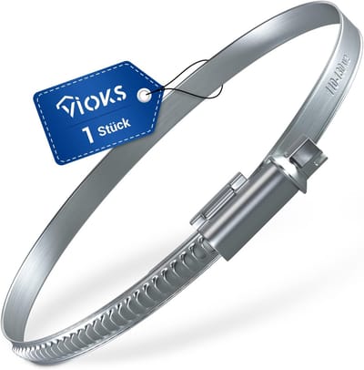 Slangklem Roestvrijstaal - Buisklem Slangbinder - Slangen Bevestigen - Chemisch Bestendig - 110-130 mm - Zilverkleurig