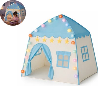 Goodz4All Blauwe Speeltent Kindertent Speelhuisje Tent met Verlichting Ledlampjes