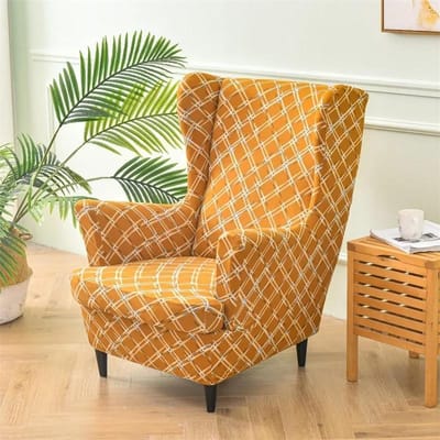 Bloemen bedrukte vleugelstoelhoes Stretch Spandex fauteuilhoezen Nordic verwijderbare relaxbankhoezen met zitkussenhoezen