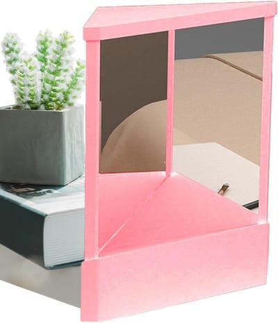 Echte Spiegel - Niet-omkerende spiegel - Make-up aanbrengen - Nauwkeurige weergave - 28.5 x 24 cm - Roze