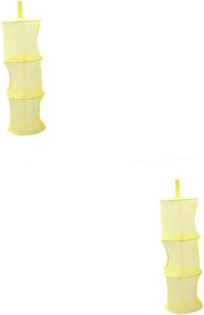 Hangende Opberger - Opbergnet - Speelgoed Opbergen - 3 Compartimenten - 75 cm - Geel