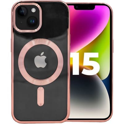 ShieldCase hoesje geschikt voor iPhone 15 hoesje roze - Magneet compatible - Hoesje met camerabescherming - Roze hoesje geschikt voor iPhone 15 hoesje magneet roze - Shockproof backcover hoesje