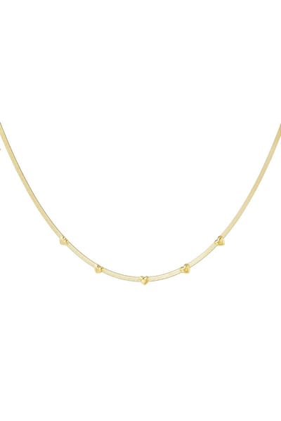 Yehwang - Goudkleurig - Ketting met hartjes - Stainless steel - Volwassenen - 39cm