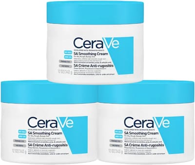 3x Cerave Sa Smoothing Cream Antiroughness 340g Moisturizing Softening Cream For Dry To Very Dry Skin