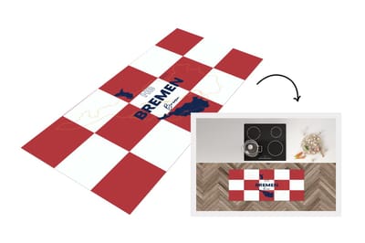 Keukenloper - Loper keuken - Plattegrond - Bremen - Duitsland - Simpel - 120x50 cm - Keukenloper vinyl - Stadskaart