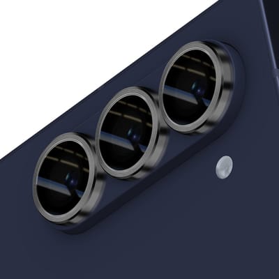 ENKAY, Beschermfolie voor achtercamera Geschikt voor Samsung Galaxy Z Fold 6 Hardheid 9H Contourmetaal, Zwart