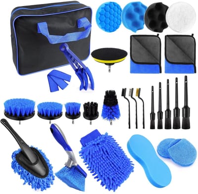 Cellista Auto Detailset 29-delig - Autoreinigingsset - Car Cleaning Kit - Borstelset Auto - Interieur Exterieur Reiniging - Microvezel Spons Borstels - Complete Set