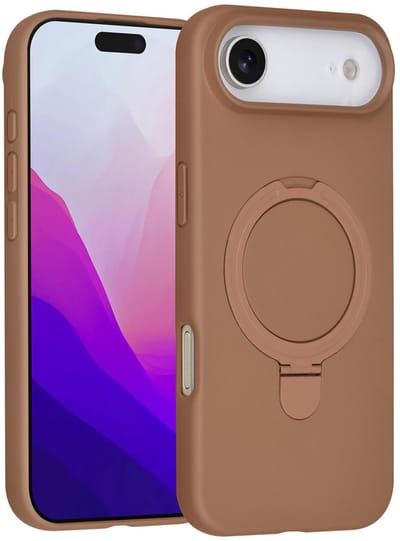 TUNIQ Back cover voor iPhone 17 Air - Desert Bruin - Met MagSafe Ring Stand - Slank Design