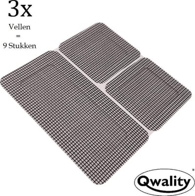 Qwality® Hor Reparatie Tape Stukken - 3x Vellen (9 stukken) - Hor Reparatietape - Zwart