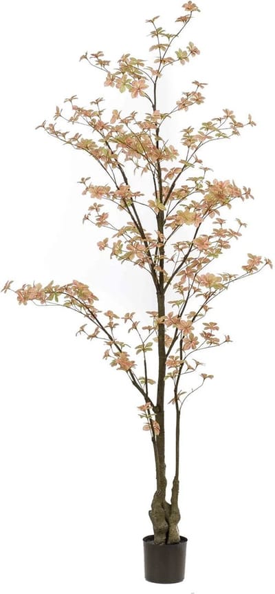 Emerald - Kunstboom Tropaeolum Peach 210cm - Kunstplant voor binnen - Tropaeolum plant - Oost Indische kers