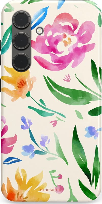 Casetastic Hoesje Geschikt voor Samsung S24 - Stijlvolle Beschermende Duo-layer Case - Waterflora