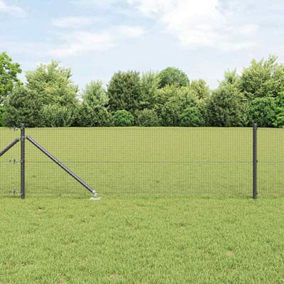 vidaXL - gelast - draadhek - met - grondpennen - 10 - x - 0,4 - m - PVC-gecoate - Staal
