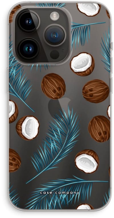 Case Company® - Hoesje geschikt voor iPhone 14 Pro hoesje - Kokosnoot - Soft Cover Telefoonhoesje - Bescherming aan alle Kanten en Schermrand