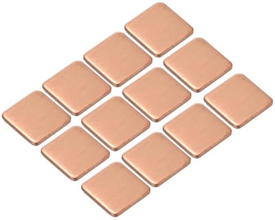 Allecto plus - Koperen Koellichaam Pads 15x15x1,5mm - Elektronische Chipkoeling - Set van 12