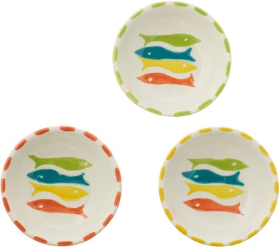 J-Line schaal Vis - keramiek - small - set van 3