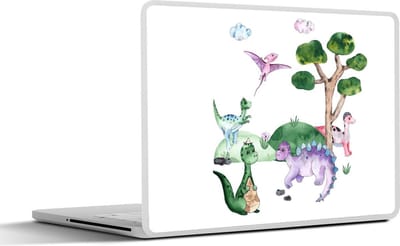 Laptop sticker - 14 inch - Kinderkamer - Kleuren - Dinosaurus - Jongens - Meisjes - Kinderen - 32x5x23x5cm - Laptopstickers - Laptop skin - Cover