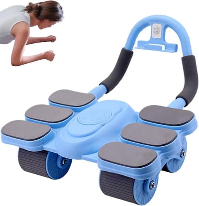 Buikwiel - Fitnessroller - Core Training - Automatische Rebound - 28.8 cm - Blauw