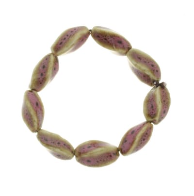 Behave - Elastische armband met keramieke kralen - retro look - 16 cm