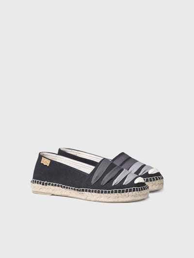 Platte espadrille met linten | ROSE-NE