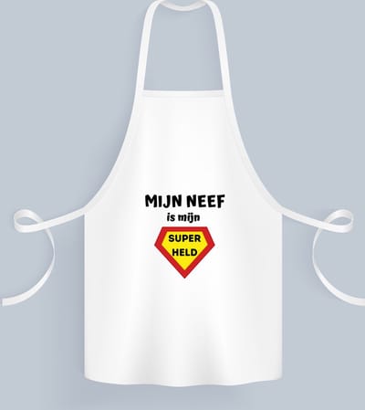 Akyol - mijn neef is mijn superheld Keukenschort - Neef - super held - verjaardag - cadeautje voor neef - neef artikelen - kado - geschenk - 82 bij 71 cm