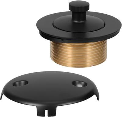 Badafvoerset Badstop - Overloopafdekking Douche - Badkamer Renovatie - Push-to-close Mechanisme - 6.9 x 6.9 x 4.9 cm - Zwart