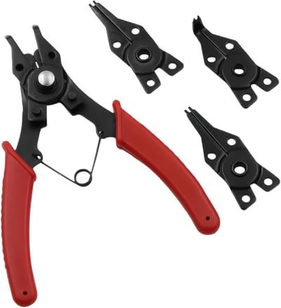 Ringtang Set - Borgclip Gereedschap - Reparatie Werkzaamheden - 4-in-1 Multifunctioneel - 14cm Lengte - Rood