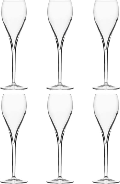 Italesse Privé Flûte Champagneglazen - Set van 6 - 0,15L - Elegant en Veelzijdig Design