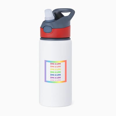 Hacebo® - LGBTQ cadeau - waterfles met rietje rood - Lgbt - Queer - met opdruk - lgbt - Love is love - Pride month - lgbtq vlag - gay pride - met tekst - opdruk - leuke pride spullen - verjaardag - cadeau - gift - water fles - 650ML