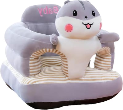Baby vloerzitje - Zitje baby - Leren zitten - Hamster ontwerp - 48 x 45 cm - Grijs