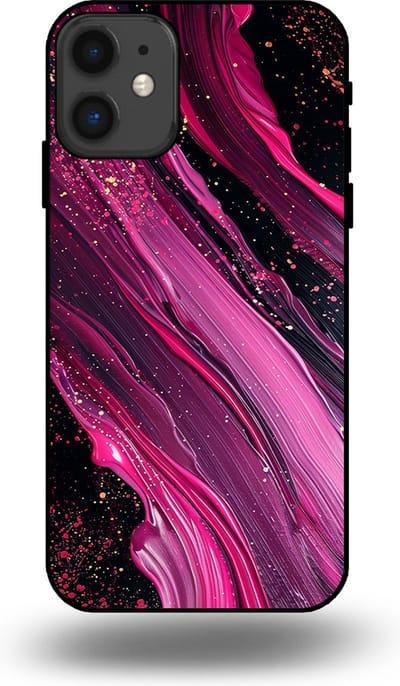 Smartphonica Telefoonhoesje geschikt voor iPhone 11 met marmer opdruk - TPU backcover case marble design - Paars Roze geschikt voor iPhone 11